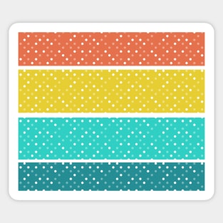 Retro Vintage Yellow Orange Teal White Polka Dots Cute Pattern Sticker